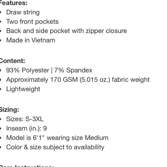 Gerry Black Trail Shorts 9” Inseam - Picture 6 of 7